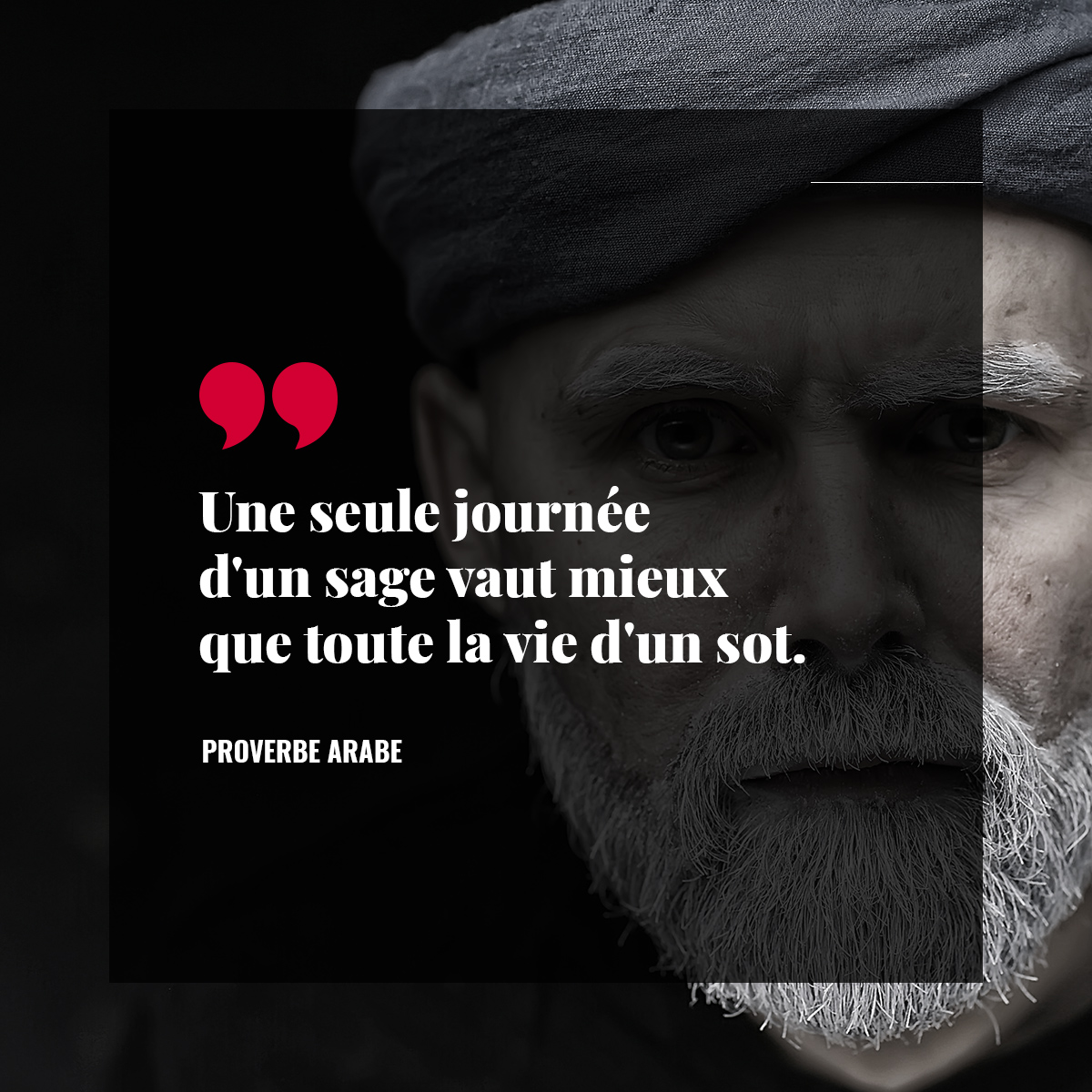 Une seule journée d'un sage vaut mieux que toute la vie d'un sot.